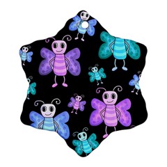 Blue and purple butterflies Snowflake Ornament (2-Side)