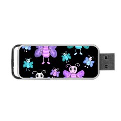 Blue and purple butterflies Portable USB Flash (Two Sides)