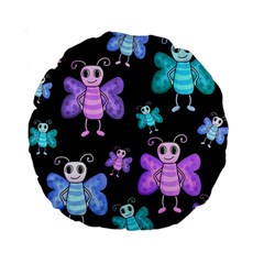 Blue and purple butterflies Standard 15  Premium Round Cushions