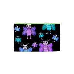 Blue And Purple Butterflies Cosmetic Bag (xs) by Valentinaart