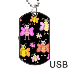 Cute Butterflies, Colorful Design Dog Tag Usb Flash (two Sides)  by Valentinaart