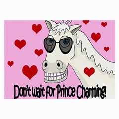 Don t Wait For Prince Charming Large Glasses Cloth by Valentinaart