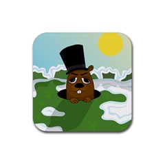 Groundhog Rubber Coaster (square)  by Valentinaart