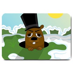 Groundhog Large Doormat  by Valentinaart