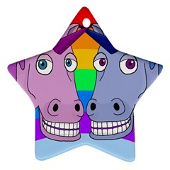 Unicorn Love Star Ornament (two Sides)  by Valentinaart