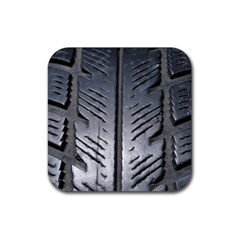 Mature Black Auto Altreifen Rubber Pattern Texture Car Rubber Coaster (square)  by Amaryn4rt