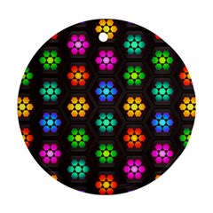 Pattern Background Colorful Design Ornament (Round) 