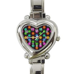 Pattern Background Colorful Design Heart Italian Charm Watch by Amaryn4rt