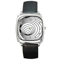 Spiral Eddy Route Symbol Bent Square Metal Watch by Amaryn4rt