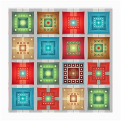 Tiles Pattern Background Colorful Medium Glasses Cloth by Amaryn4rt