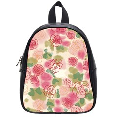 Aquarelle Pink Flower  School Bags (small)  by Brittlevirginclothing