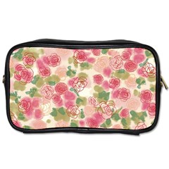 Aquarelle Pink Flower  Toiletries Bags by Brittlevirginclothing