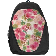 Aquarelle Pink Flower  Backpack Bag by Brittlevirginclothing