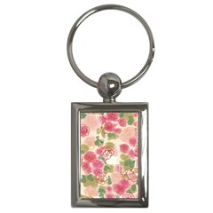 Aquarelle Pink Flower  Key Chains (rectangle)  by Brittlevirginclothing