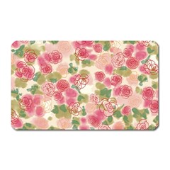 Aquarelle Pink Flower  Magnet (rectangular) by Brittlevirginclothing
