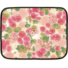 Aquarelle Pink Flower  Double Sided Fleece Blanket (mini)  by Brittlevirginclothing