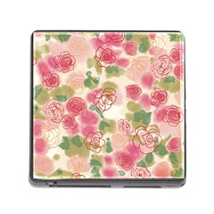 Aquarelle Pink Flower  Memory Card Reader (square) by Brittlevirginclothing