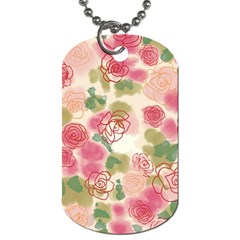 Aquarelle Pink Flower  Dog Tag (one Side) by Brittlevirginclothing