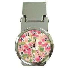 Aquarelle Pink Flower  Money Clip Watches by Brittlevirginclothing