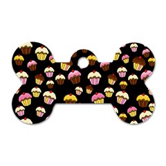 Jammy Cupcakes Pattern Dog Tag Bone (one Side)