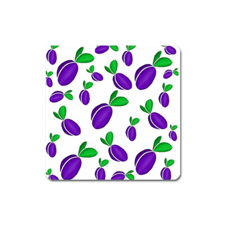 Decorative plums pattern Square Magnet