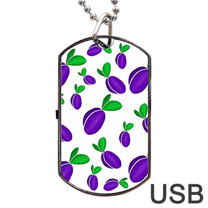 Decorative plums pattern Dog Tag USB Flash (One Side)