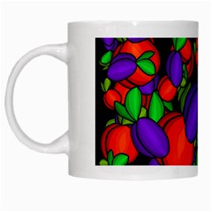 Plums And Peaches White Mugs