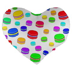 Macaroons Large 19  Premium Flano Heart Shape Cushions by Valentinaart