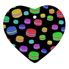 Colorful Macaroons Ornament (heart)  by Valentinaart