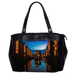 Hamburg City Blue Hour Night Office Handbags (2 Sides) 