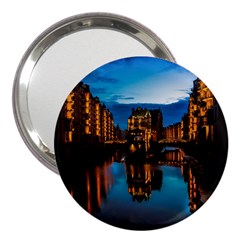 Hamburg City Blue Hour Night 3  Handbag Mirrors