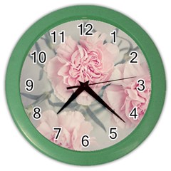 Cloves Flowers Pink Carnation Pink Color Wall Clocks