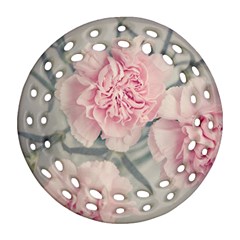 Cloves Flowers Pink Carnation Pink Ornament (Round Filigree) 