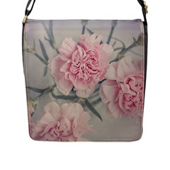 Cloves Flowers Pink Carnation Pink Flap Messenger Bag (L) 