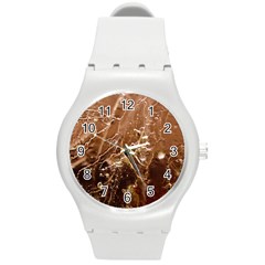 Ice Iced Structure Frozen Frost Round Plastic Sport Watch (M)