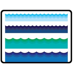 Water Border Water Waves Ocean Sea Fleece Blanket (large)  by Amaryn4rt