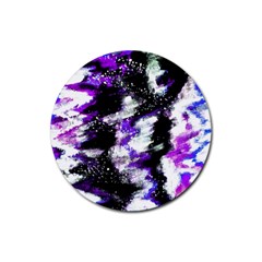 Abstract Canvas Acrylic Digital Design Rubber Coaster (round)  by Amaryn4rt