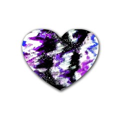 Abstract Canvas Acrylic Digital Design Rubber Coaster (heart)  by Amaryn4rt