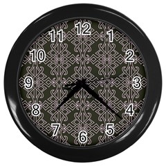 Line Geometry Pattern Geometric Wall Clocks (Black)