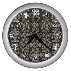 Line Geometry Pattern Geometric Wall Clocks (Silver) 