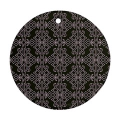 Line Geometry Pattern Geometric Round Ornament (two Sides)  by Amaryn4rt