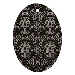 Line Geometry Pattern Geometric Oval Ornament (Two Sides)