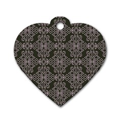 Line Geometry Pattern Geometric Dog Tag Heart (two Sides) by Amaryn4rt