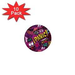 Panic Pattern 1  Mini Buttons (10 pack) 