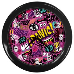 Panic Pattern Wall Clocks (Black)