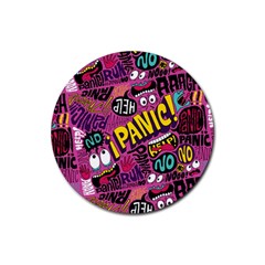 Panic Pattern Rubber Round Coaster (4 pack) 
