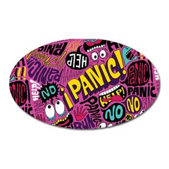 Panic Pattern Oval Magnet