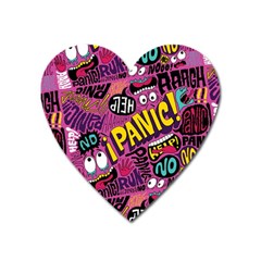 Panic Pattern Heart Magnet