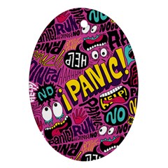 Panic Pattern Oval Ornament (Two Sides)