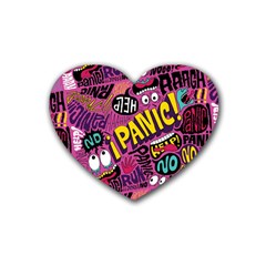 Panic Pattern Heart Coaster (4 pack) 